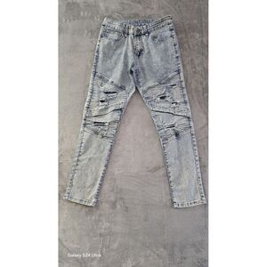 Rue 21 Premium Skinny Supreme Flex Acid Wash Distressed Jeans Women's Size 32/30